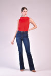 SALVIA Side Collar Top (LIPSTICK RED)
