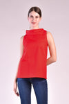 SALVIA Side Collar Top (LIPSTICK RED)