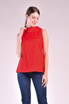 SALVIA Side Collar Top (LIPSTICK RED)