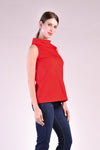 SALVIA Side Collar Top (LIPSTICK RED)
