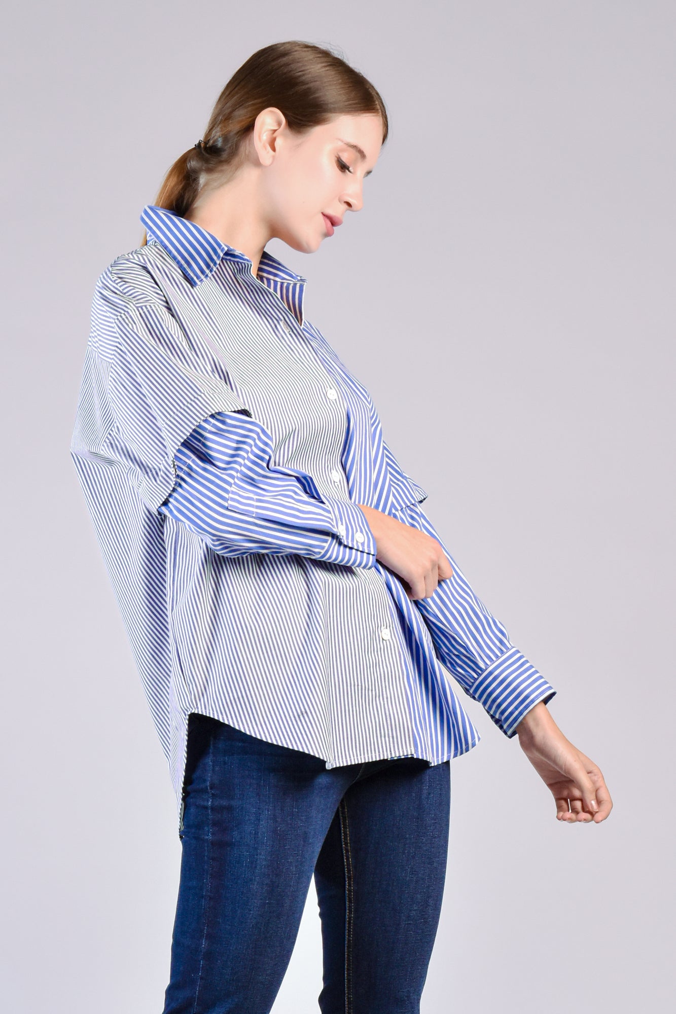 SAM Button Down Top (Blue)