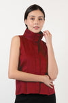 SHIREEN Sleeveless High Collar Top (Red)