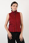 SHIREEN Sleeveless High Collar Top (Red)