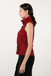 SHIREEN Sleeveless High Collar Top (Red)