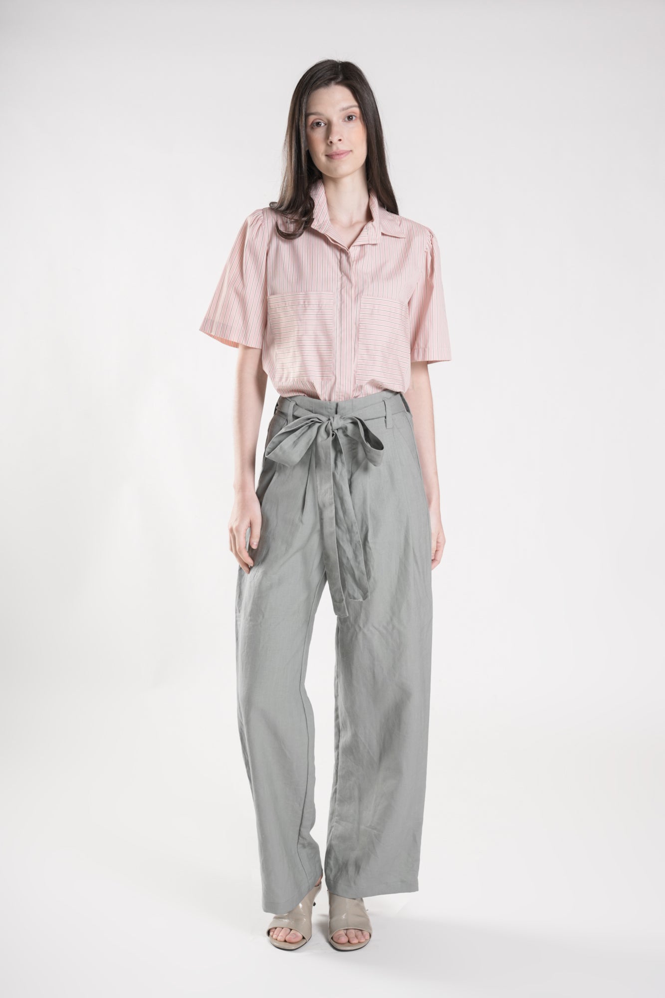 TROCADERO Pleated Pants with Belt (SAGE)
