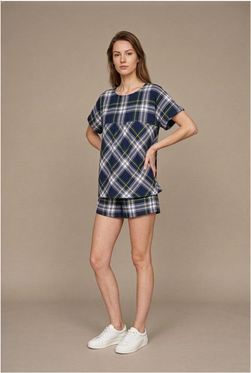 TOCCARE Plaid Lounge Wear Set