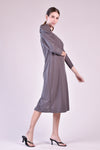 VINA Mutton Sleeve Midi Dress (GRAY)