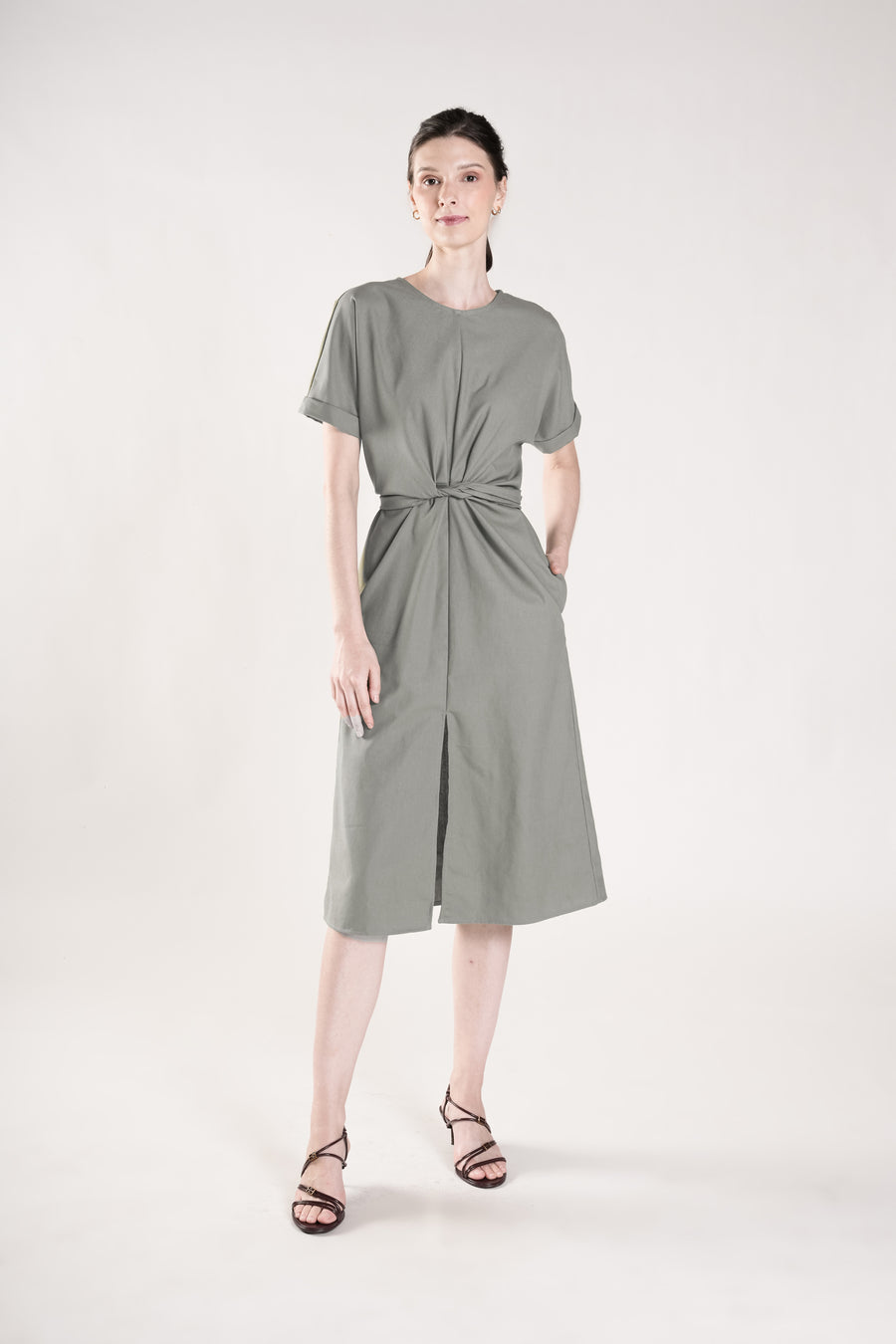ANAMALAI Twist Front Slit Dress