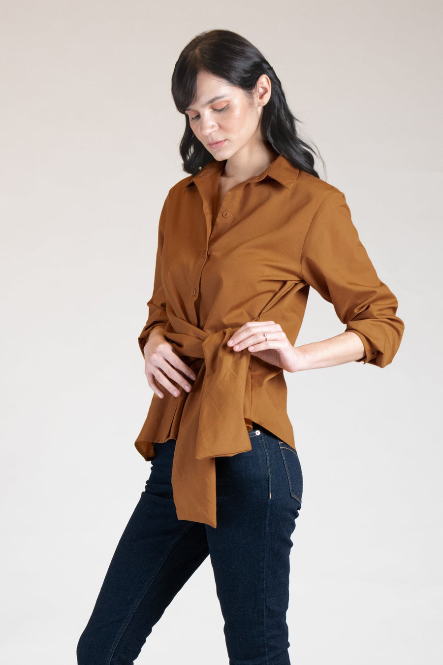 ARLES Draped Tie Shirt