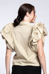 BEAUMONT Ruffle Sleeve Top (Tawny Beige)
