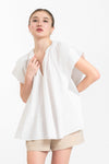 CASTELLANI Oversized Pleated Top (White)