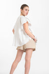CASTELLANI Oversized Pleated Top (White)