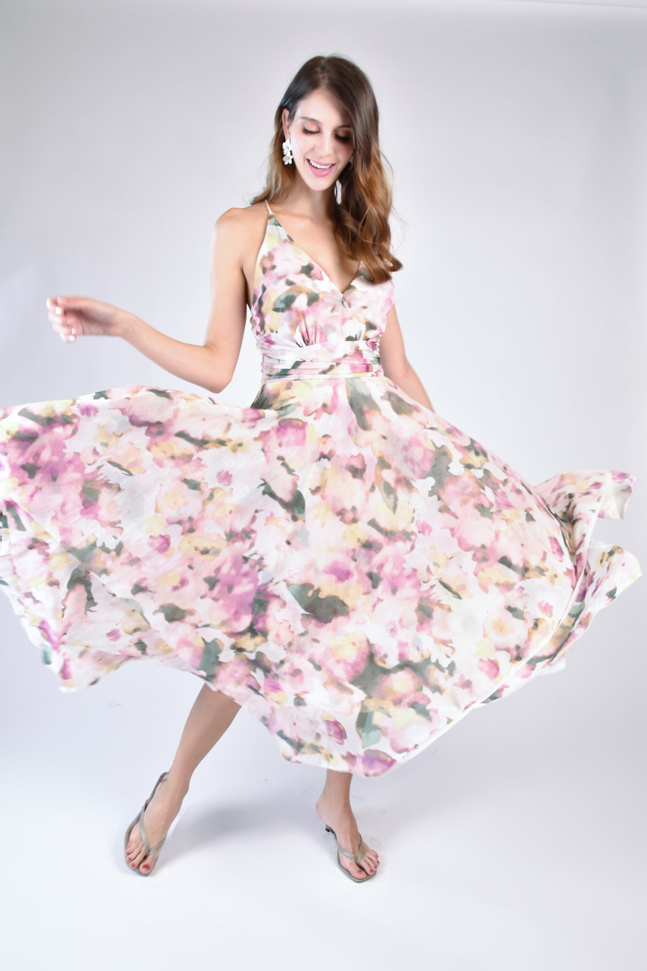 CELINE Hanky Hem Dress (Painterly Floral)