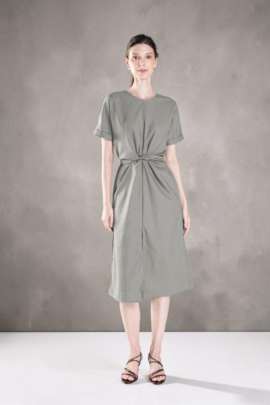 ANAMALAI Twist Front Slit Dress