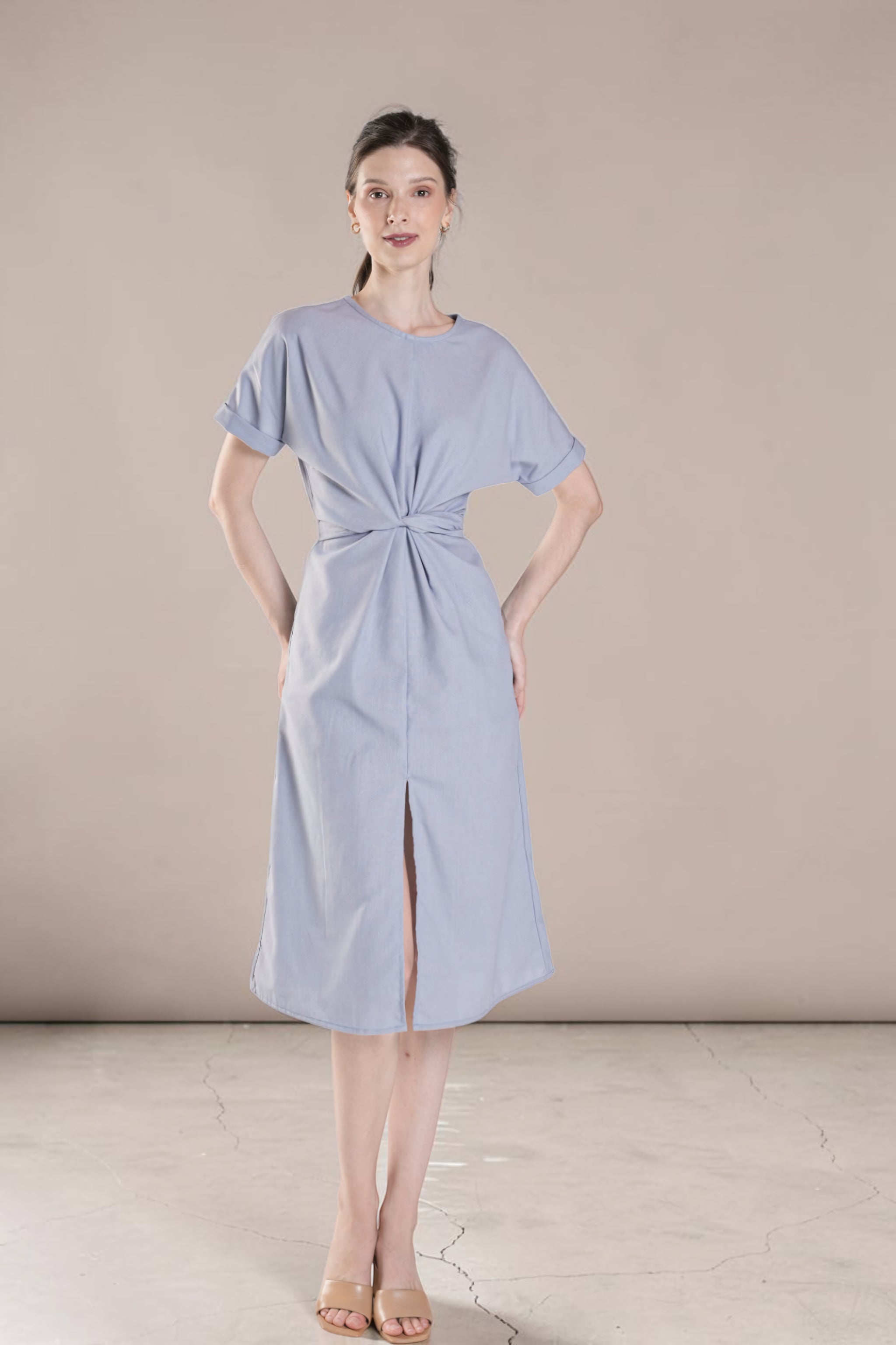 ANAMALAI Twist Front Slit Dress