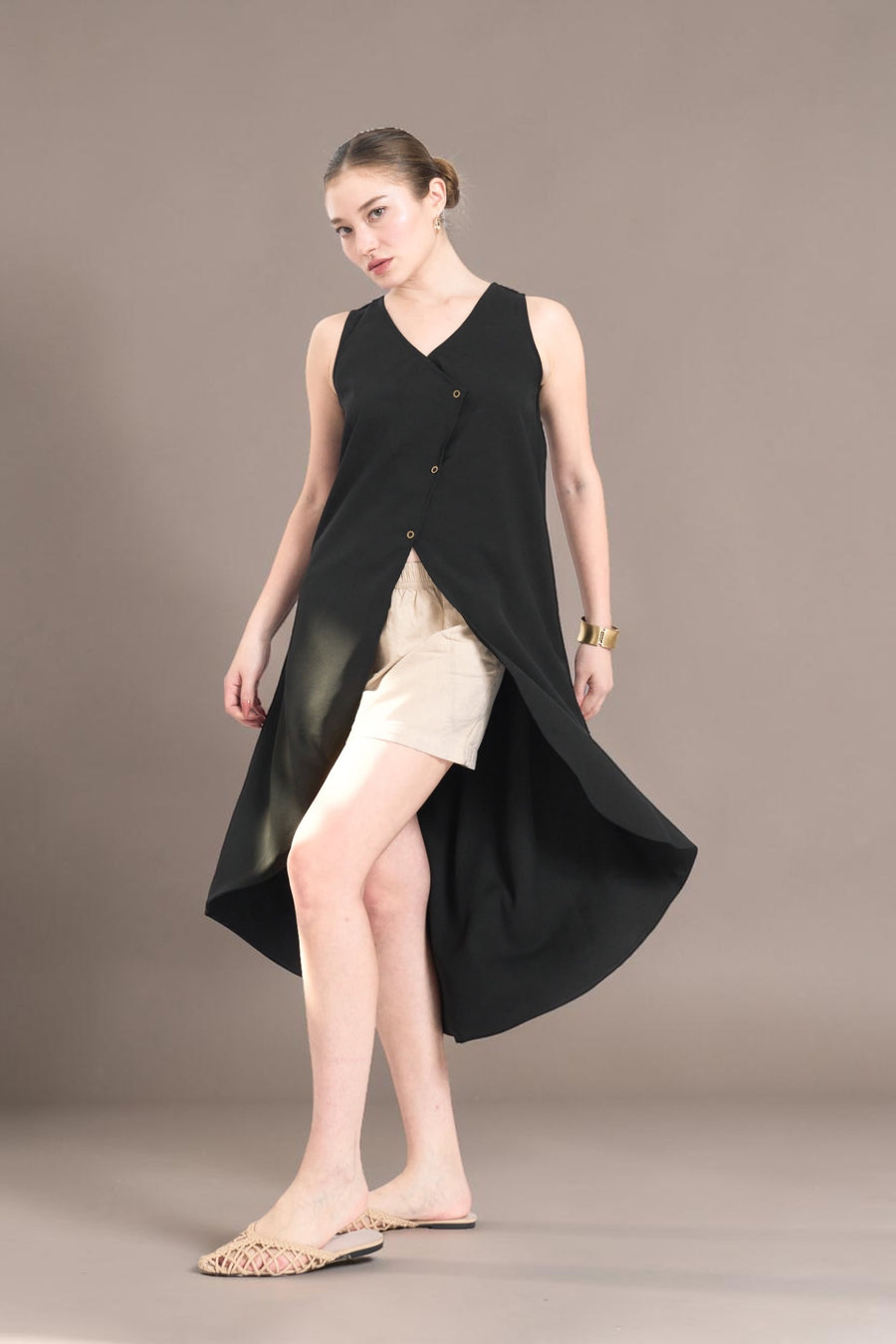 JING Uneven Hem Tunic Top