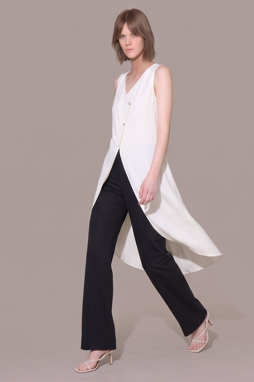 JING Uneven Hem Tunic Top