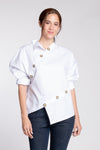 NAPIER Multi-Button Dolman Top (WHITE)