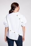 NAPIER Multi-Button Dolman Top (WHITE)