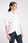 NAPIER Multi-Button Dolman Top (WHITE)