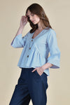 OCATA Bell Sleeve Top (Lt Chambray)