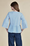 OCATA Bell Sleeve Top (Lt Chambray)