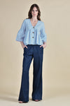 OCATA Bell Sleeve Top (Lt Chambray)