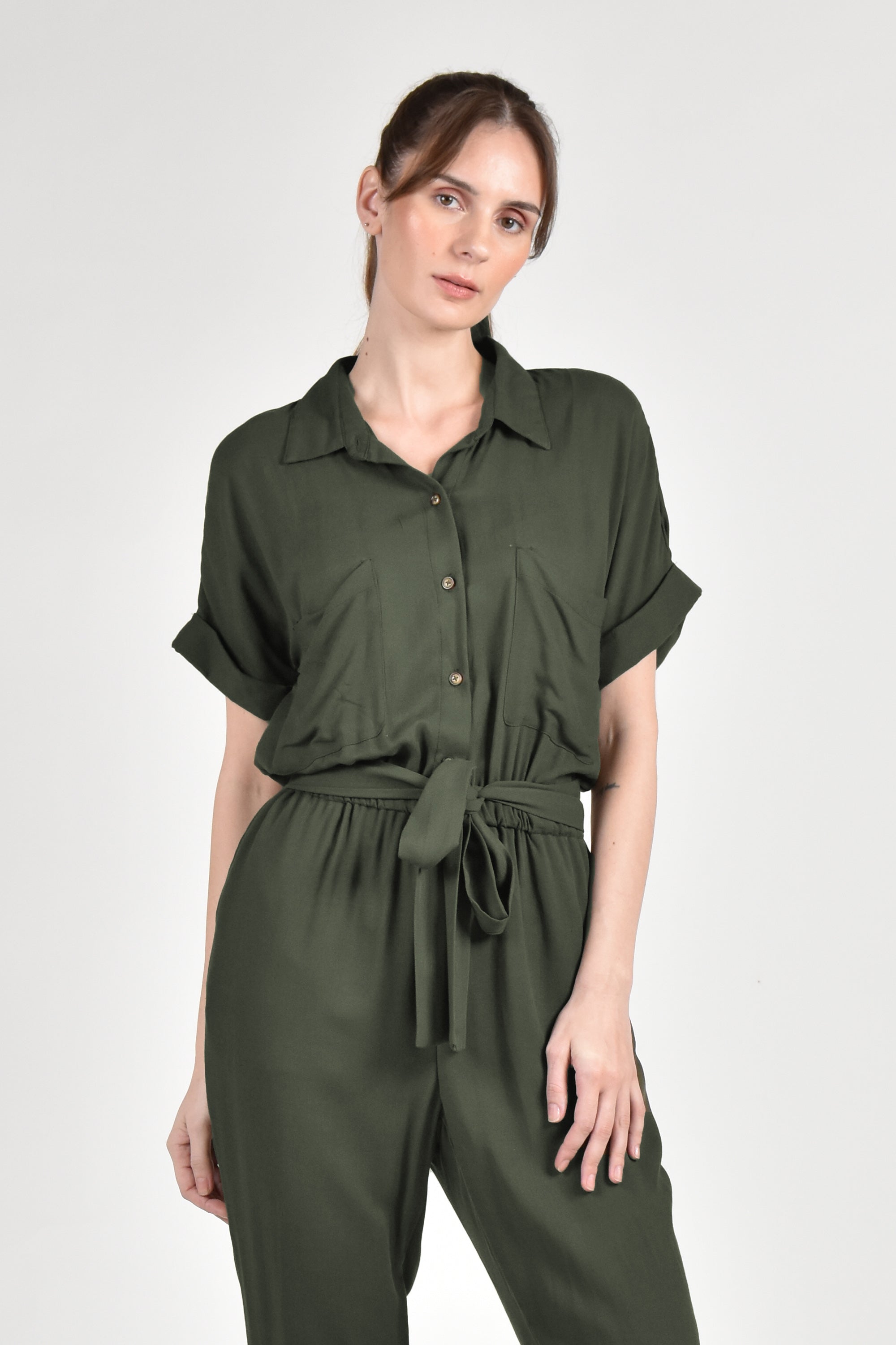 ELUA Jumpsuit with Belt (Army Green)