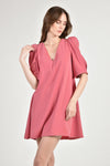 AMEPELA Dress with Full Sleeve (Strawberry Pink)