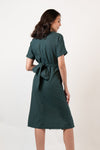 ANAMALAI Twist Front Slit Dress (Forest Green)