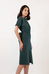 ANAMALAI Twist Front Slit Dress (Forest Green)