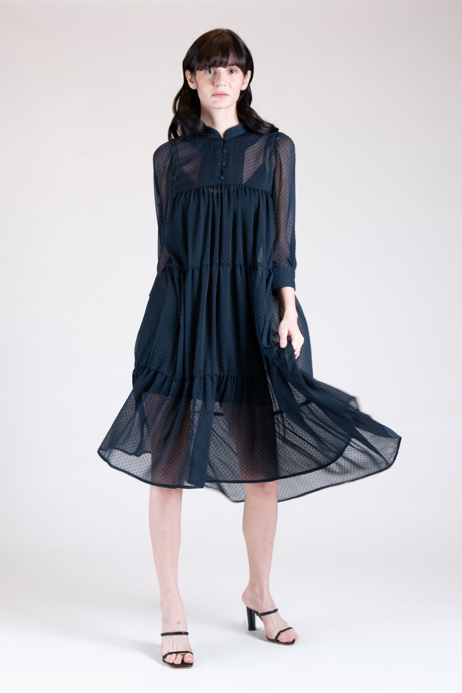 AQUITANE Tiered Dress (MIDNIGHT)