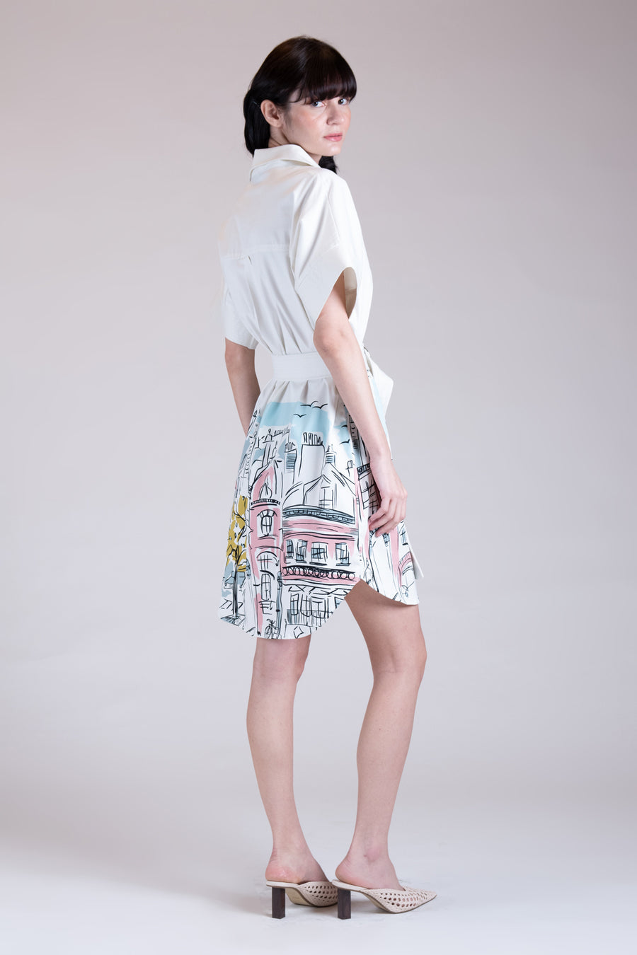 AVIGNON Digital Print Shirtdress with Belt