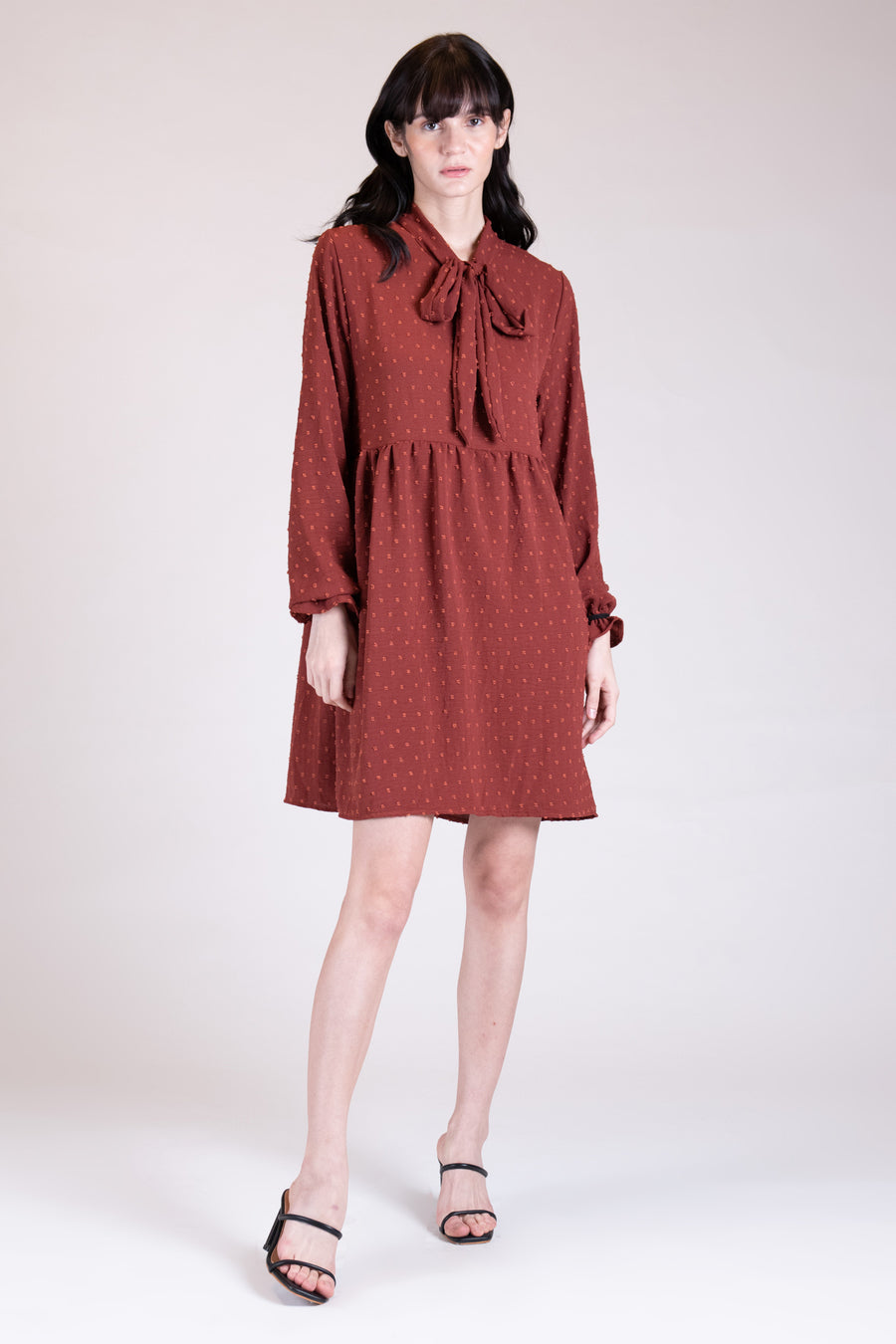 BIARRITZ Swiss Dot Dress (RUST)