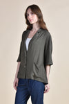 BLAIR Oversized Short Sleeved Blazer (Army Green)