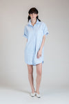 CAKON Oversized Shirtdress (Blue Pinstripes)