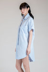 CAKON Oversized Shirtdress (Blue Pinstripes)