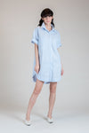 CAKON Oversized Shirtdress (Blue Pinstripes)