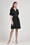 DELPHINE Dress with Belt (Black)