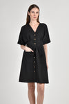 DELPHINE Dress with Belt (Black)