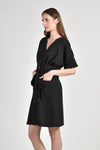 DELPHINE Dress with Belt (Black)