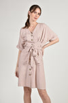 DELPHINE Dress with Belt (Blush)