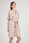 DELPHINE Dress with Belt (Blush)