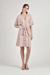 DELPHINE Dress with Belt (Blush)