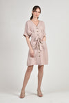 DELPHINE Dress with Belt (Blush)