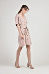 DELPHINE Dress with Belt (Blush)