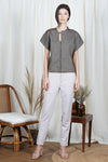 PILILANI Placket Detail Top (Olive)