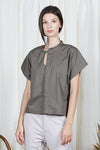 PILILANI Placket Detail Top (Olive)