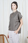 PILILANI Placket Detail Top (Olive)