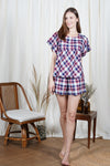 TOCCARE Plaid Lounge Wear Set (Red and Blue Plaid)